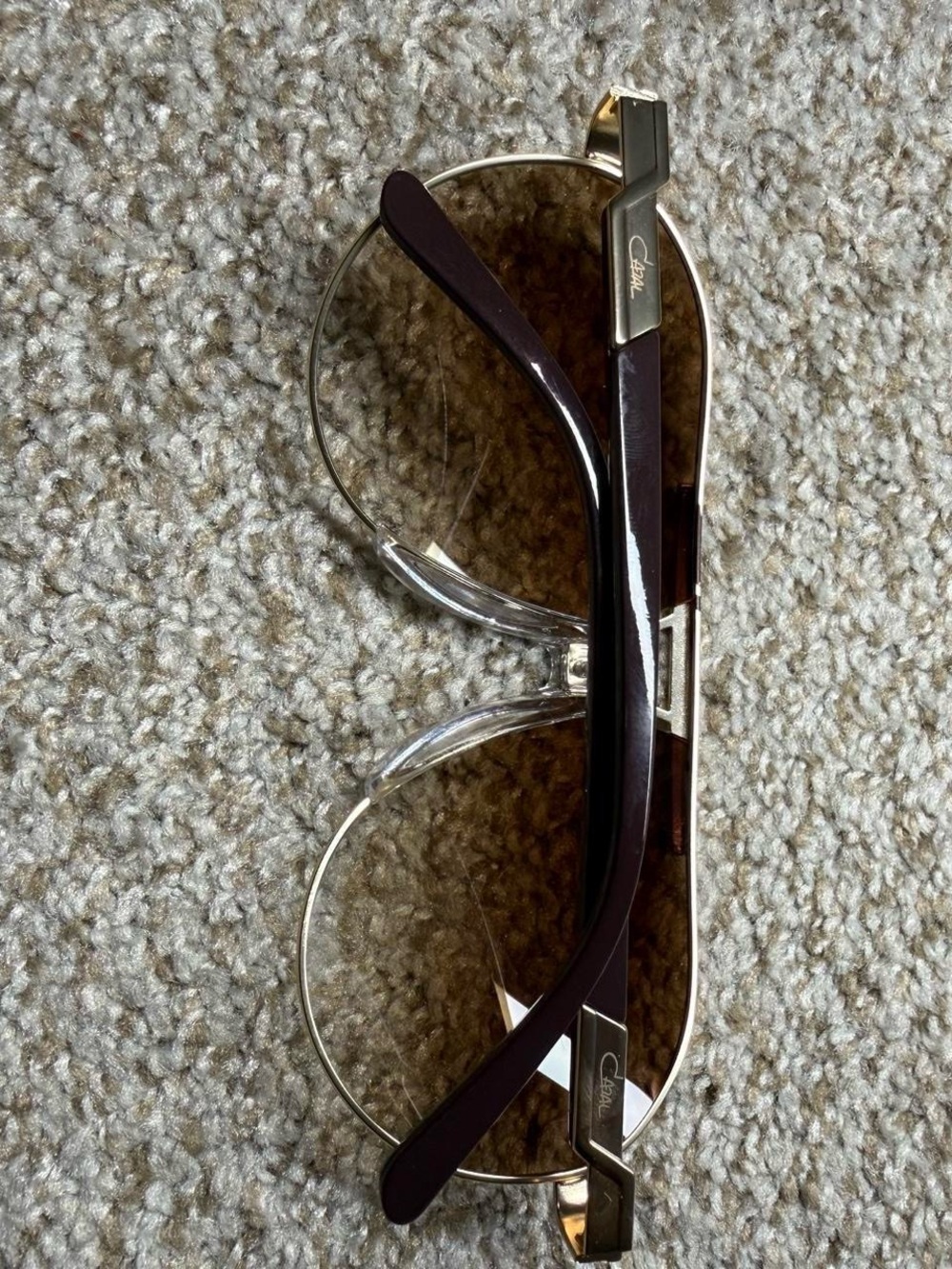 Cazal Gold Frame Brown Lens Women's Sunglasses